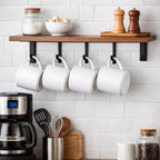 GBhome 14 OZ Coffee Mugs Set of 6, Stackable Matte White Coffee Cups Set | - Image 8