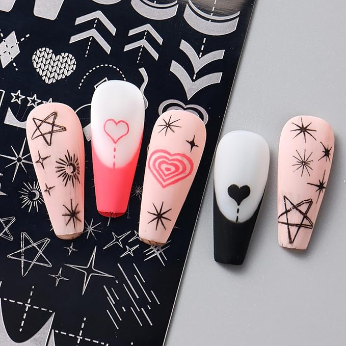 Valentine Nail Art Stamping Plate Kit,Love Heart Butterfly Flower Cat Design Stamp Templates,Love Words Stamp Templates Kit,Valentines Romantic Metal Nail Plates for DIY Printing Decor 4Pcs