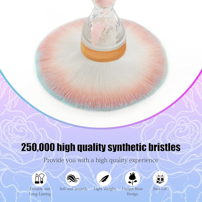 Nail Dust Brush for Acrylic Nails,Soft Brush Nail Art Dust Powder Remover Brushes,Manicure Brush Clean Up Tools for Home Use or Salon Nail Art Brush(Hourglass Pink)