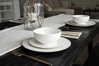 New Bone China 12 Piece Dinnerware Set, Santorini Collection, Daily Use China - Image 2