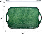 TP Melamine Serving Trays with Handles, Retro Green | Large Rectangular Trays - Image 3