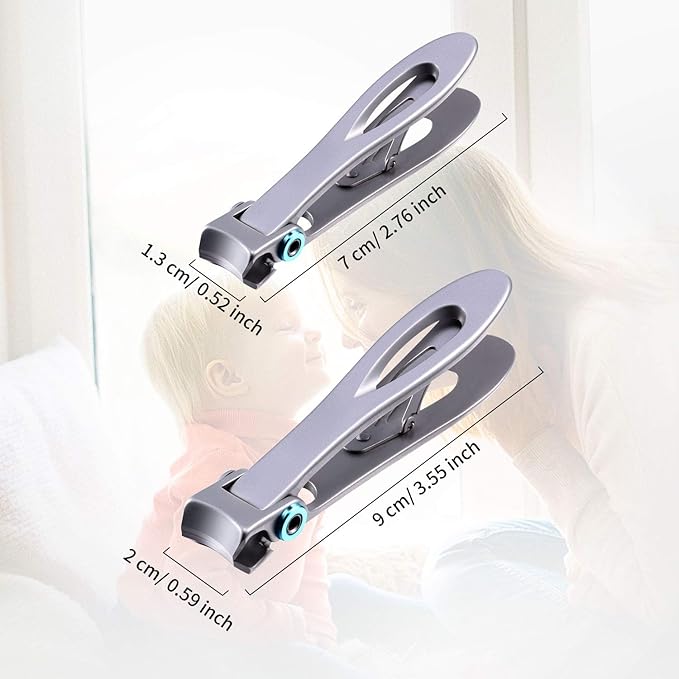 2 Pieces Oversized Thick Nail Clippers for Thick Toenails or Tough Fingernails Oversized Stainless Steel Toenail Fingernail Clipper Cutter Trimmer Stocking Stuffers for Adults for Men Adults, 2 Size