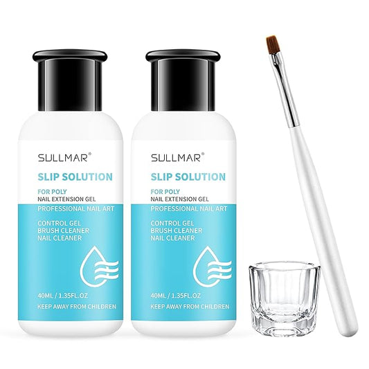 Nail Slip Solution 2.7 fl.oz for Poly Nail Gel Kit Professional Nail Extension for Nail Thickening Solutions