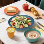 Wheat Straw Dinnerware Sets, Plates and Bowls Sets Unbreakable & Microwave Safe - Image 3