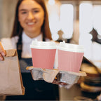 Whaline 100 Pcs Valentine's Day Pink Disposable Coffee Cups - Image 6