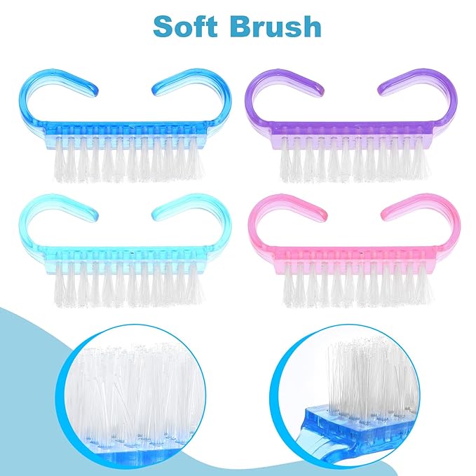 320 Pcs Handle Grip Nail Brush for Toes and Nails Cleaner, Pedicure Scrubbing tool kit for Men and Women