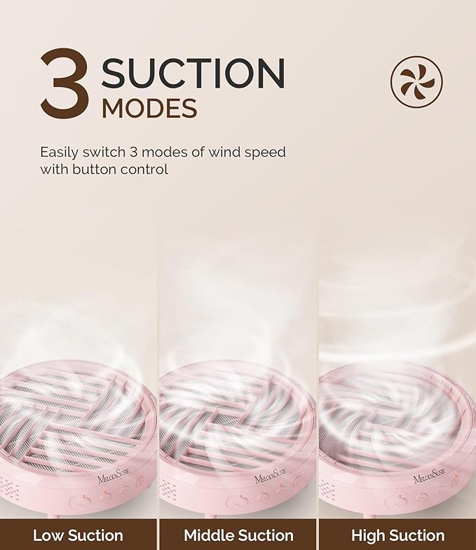MelodySusie Compact Nail Dust Collector,Hpro 3800RPM Vacuum Fan Dust Extractor with Reusable Filter for Salon & Home