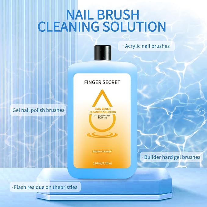 Brush Cleaner Nail Brush Cleaner Remover Cleanser,Brush Cleaning Solution120ml/4.2fl.oz Clean and Care Acrylic Nail Brushes Gel Polish Brushes Tech Supplies DIY Salon Home (2)