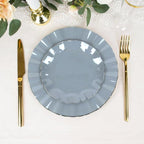 Efavormart 10 Pack | Dusty Blue 6" Round Plastic Dessert Salad Plates, - Image 8