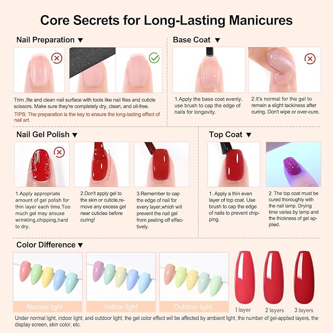 Peacecolor Gel Nail Polish Set 40PCs,Fall Gel Polish Kit 35 Colors White Nude Neutral Brown Pink Red with 5Pcs Glossy/Matte/Glitter Top Base Coat Soak Off Nail Art Gifts for Women