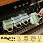 Striped Ceramic Coffee Mug Set of 4 - Image 2
