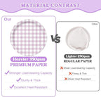 Vyntra 350 Pcs Lavender & White Checkered Gingham Paper Plates and Napkins Set - Image 2