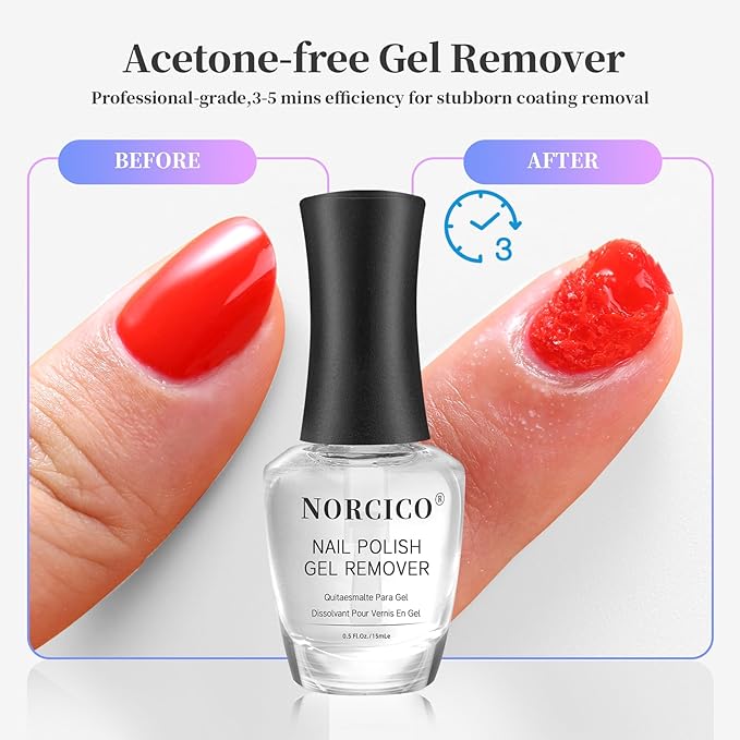 Gel Polish Remover - 30ML, Low Odor, No Soak - Gel Polish Remover for Nails, Easily Remove Gel Nail Polish in 2–5 Minutes, Acetone Free, Nail-Friendly, for Home DIY & Professional Salon, with File