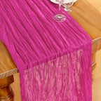 DeZerlor Hot Pink Cheesecloth Table Runners 6 Pack Summer Boho Runners | - Image 2