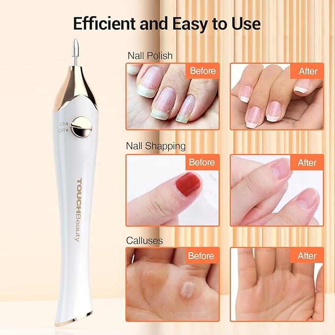 TOUCHBeauty Electric Nail Drill File Professional, Manicure Pedicure Kit with UV Nail Lamp, Portable Multi-Function Nail Buffer Tool for Grind Trim Polish