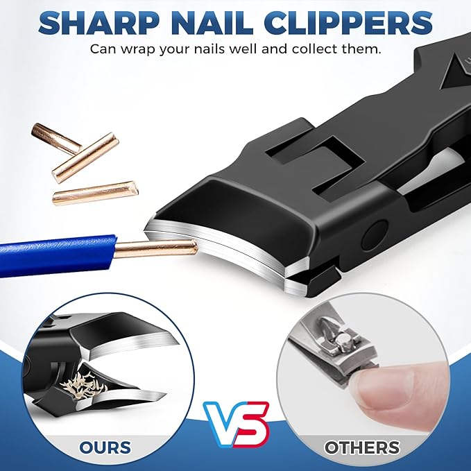 Toenail Clippers for Thick Toenails, Christmas Xmas Presents Gifts for Adults, Wide Jaw Opening Nail Clippers for Men, Heavy Duty Ingrown Toenail Clippers, Stocking Stuffers Gifts for Men