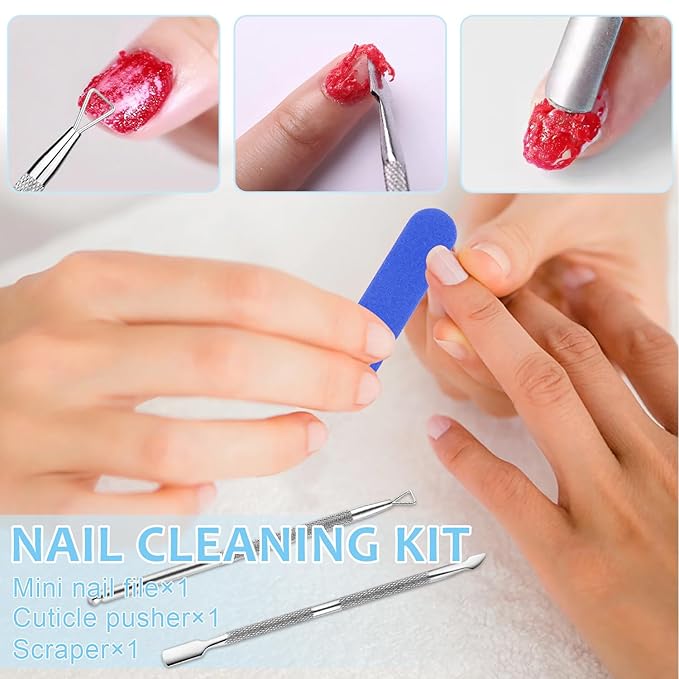 Quick Gel Nail Polish Remover Kit, Easy Remove Gel Polish in 3 Minutes, Safe for Natural Nails with Nail Tools, No Need Soaking or Wrapping, Gel Remover for Nails, Larger Size (60ml)