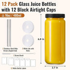 12 Pack 16OZ Glass Juice Bottles - Image 2