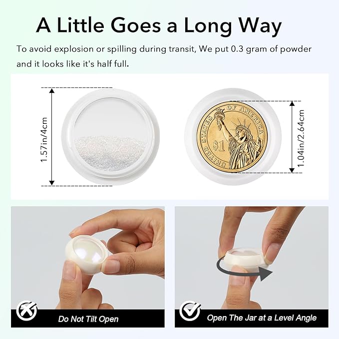 White Chrome Nail Powder 4 Colors Pearl Chrome Nail Powder Pearlescent Nail Art Glitter, Shiny and Long Lasting for Nail Art Decoration