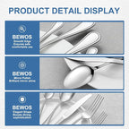 BEWOS 20 Piece Stainless Steel Silverware Set - Image 3