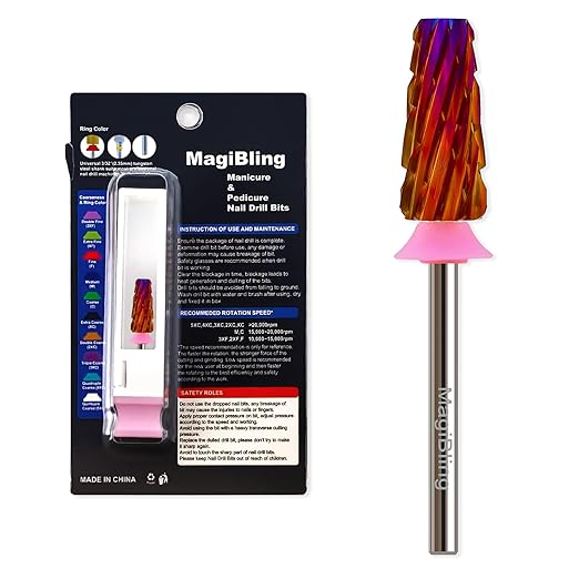 Professional Nail Drill Bits for New Artists, Cross Cut 3/32'' Safety Tungsten Carbide Tapered Bit, Remove Gel Fast, Left & Right Hand Use, Manicure Cuticle Soft Hard Gel Polishing, Triple Coarse.
