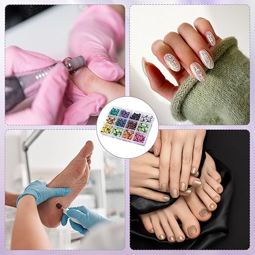 HARFINGTON 360pcs Small Sanding Bands 80/120/180/240 Grit for Nail Drill Bits Mini Sanding Band for Nails Gel Manicures Colorful