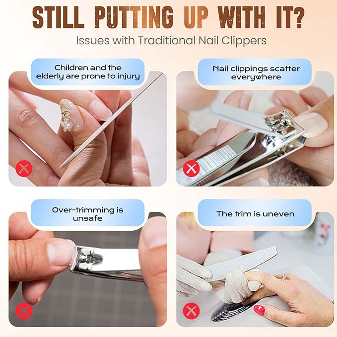 Electric Nail Clipper, 2026 New 2 in 1 Electric Polishing Automatic Nail Clippers, with Polishing, Multifunctional Nail Trimmer with 2 Adjustable Speeds for Seniors, Kids, Adults (Black)