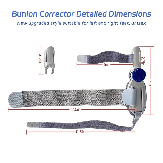 Adjustable Bunion Corrector for Women & Men Big Toe – The toe straightener Brace designed to relieve bunion discomfort – Built-in Night Bunion Correctors for Resting Comfort and Hallux Valgus Support