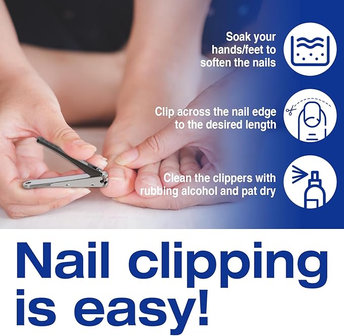 Ingrown Toenail Clippers for Thick Nails (2-Pack) - Professional Grade Stainless Steel Nail Clipper Kit with Anti-Splash Design - Effective Ingrown Nail Removal for Men & Women