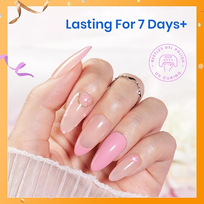 Beetles Peel Off Gel Base Coat for Gel Nail Polish: 15ml Peel Off Base Coat, Soak Off-Free Easy Removal without Damage, Long Lasting U V LED Lamp Cure for Beginners DIY Manicure Weak Thin Nails
