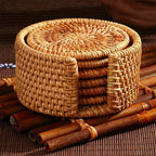 Handmade Natural Rattan Coasters - Image 8