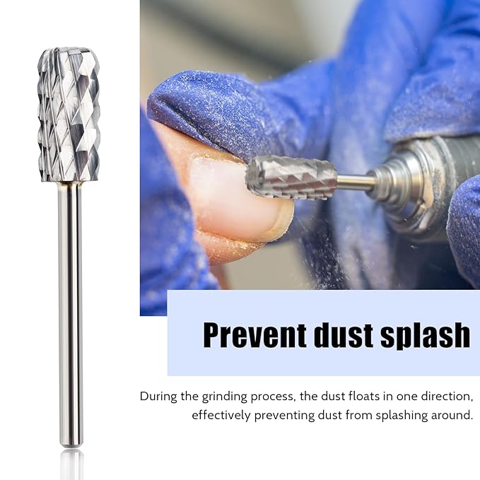 QUNZHAO Nail Drill Bits Dust Droof Bit Tungsten Steel Fast Remove Acrylic or Hard Gel 3/32" Shank - Manicure, Nail Art, Drill Machine Accessories (3X Extra coarse-3XC, Silver)