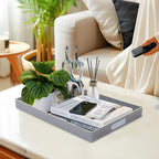Gray Serving Tray with Handles, Modern Grey Decorative Tray - Image 5