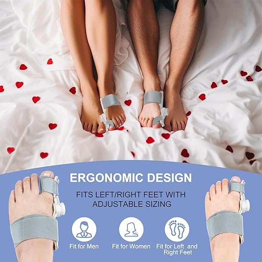 Bunion Corrector for Women Men, Adjustable Bunion Fix for Big Toe Separation Pain Relief with Non Slip Big Toe Separators, Orthopedic Bunion Splint for Left/Right Feet Hallux Valgus Relief (1PCS)