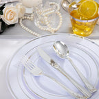 WELLIFE 600 PCS Silver Disposable Dinnerware Set - Image 7