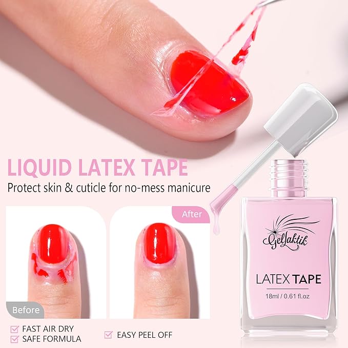 Gel Polish Remover Kit, 18ml×3 Set with Cuticle Oil & Liquid Latex Tape, No Soaking, Wrapping Required, Removes Gel Nails in 3-5 Mins, Includes Nail Pusher & File for Complete Nail Care