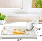 White Serving Trays, Plastic Rectangular Serving Tray - Image 2