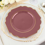 Cinnamon Rose Hard Plastic Dinner Plates, 50 Pack 11" Disposable Round Baroque - Image 7