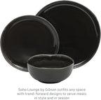 Gibson Elite Nardini 12 Piece Plates and Bowls Reactive Glaze Dishes Stoneware - Image 3