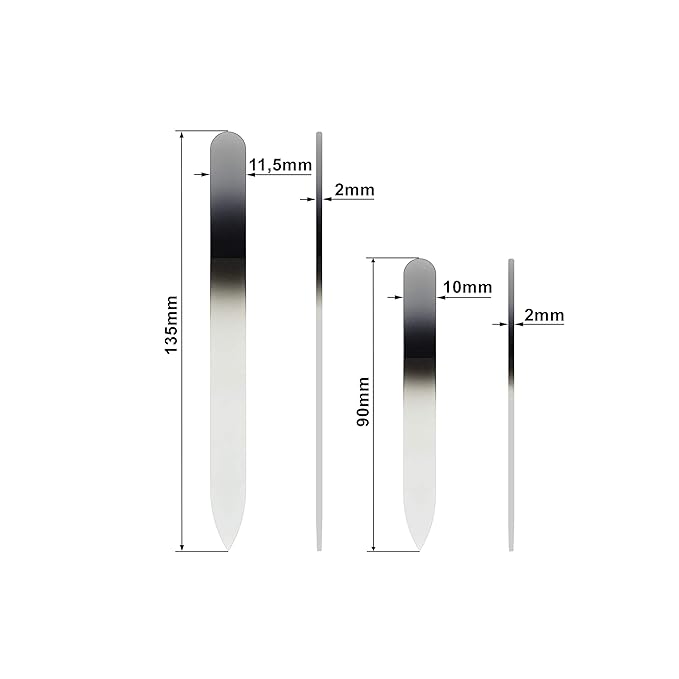 Mont Bleu Set of 2 Color Glass Nail Files - Handmade - Genuine Czech Tempered Glass - Manicure Nail Care - Beauty Nail File