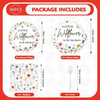 96PCS Wildflower Baby Shower Decorations Little Wildflowers Party Plates - Image 5