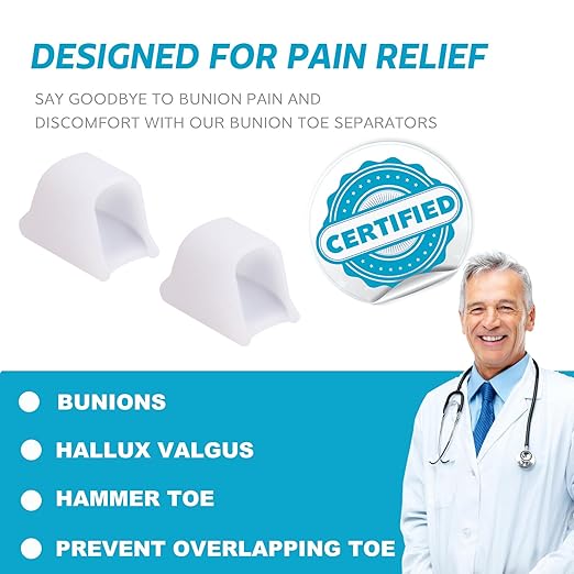 Hammer Toe Straightener Corrector - Toe Spacers Toe Separators for Bunion, Curled Toes, Hammertoes, Toe Corrector Toe Splint for Men and Women,6 Pack (Large Size)