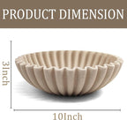 LIN CHUAN Ruffle Decorative Bowl, Large Fruit Bowl, Artificial Stone Beige | - Image 8