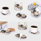 6 Pcs Black Marble Abstract Ceramic Coasters - Image 7