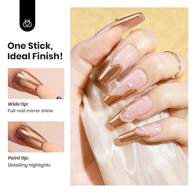 Beetles Beauty & Personal Care›Foot, Hand & Nail Care›Nail Art & Polish›Nail Art Accessories›Glitters Gold Chrome Powder for Nails Metallic Nail Polish 1g Chrome Nail Powder Mirror Effect Nail