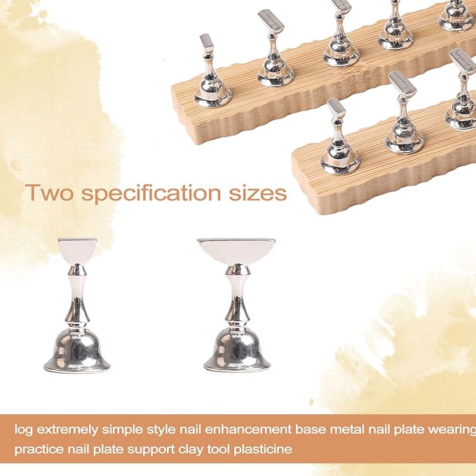 ANGNYA Nail Stand for Press on, 2 Set Super Magnetic Nail Holder for Painting Nails Nail Stand for Painting Nails Nail Display with 96 Pcs Reusable Sticky Putty for Nail Art Display Home & Salon Use
