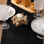 MLMW Boho Table Runner Black Table Runner 90 inches Spring Easter Short Coffee - Image 5