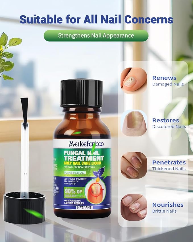 Nail Care Solution with Tea Tree Oil for Nails – Fast-Absorbing, Hydrating Nail Serum for Fingernails & Toenails – Botanical Herbal Formula Supports Healthy-Looking Nails – 0.50 Fl Oz (2 Pack)