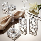 Set of 6 Heavy Crystal Glass Napkin Rings, Bridal Shower, Engagement Party & by Unknown