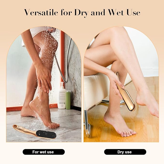 Nano Glass Foot File with Ergonomic Handle - Effective Callus and Dead Skin Remover, Foot Scrubber for Wet and Dry Use, Pedicure Tool for Smooth Feet Care